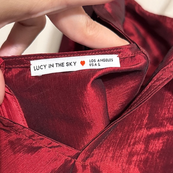 💙💖 Lucy in the Sky Maroon Flare Bow Tie Open Back Midi Dress - Picture 5 of 6